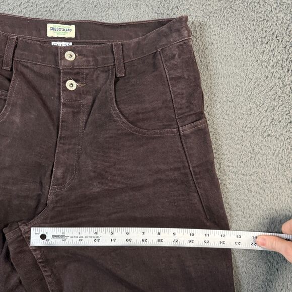 Vintage Guess Jeans Mens 32x34 Brown Relaxed Tapered Fit Y2K 90s Made in USA - Picture 11 of 14